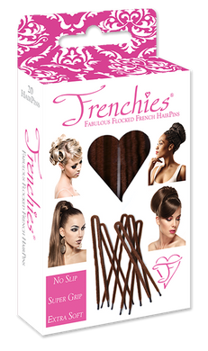 Frenchies Ultra Flocked HairPins Brown