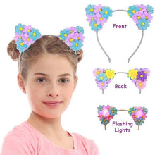 Cat Flower Headbands with Flashing Lights